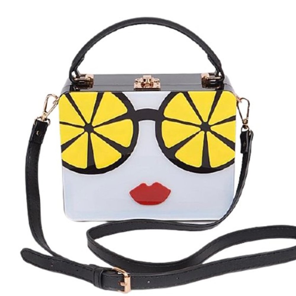 Lemons Purse Designer Acrylic Shoulder Bag for Women Tote Purse and Handbags box